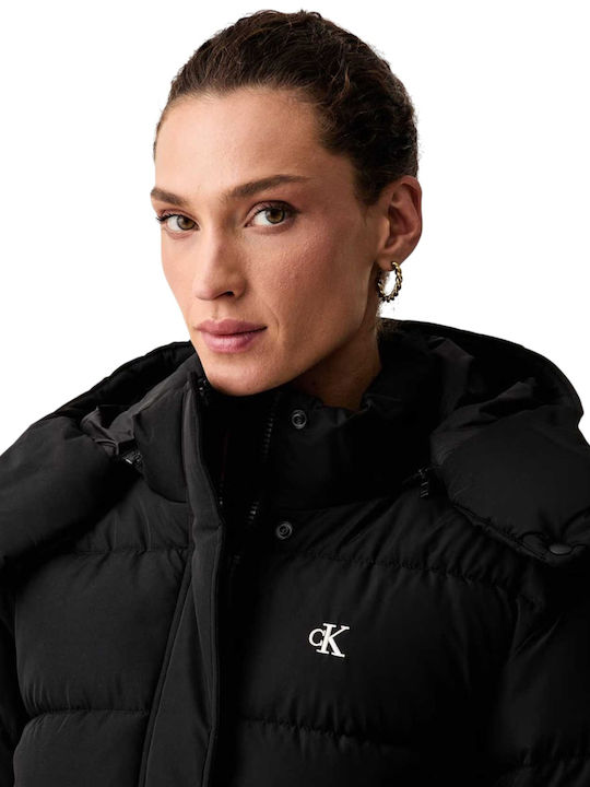 Късо дамско Puffer яке за зима Black