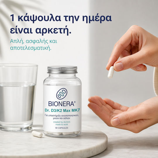 Bionera D3 Max + K2 (MK7) Vitamin for Immune Support & Bone Health 60 Capsules