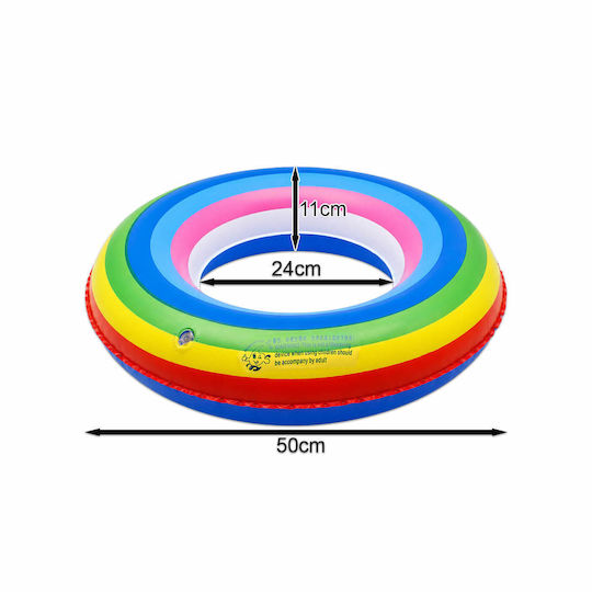 Rainbow Kids' Swim Ring with Diameter 50cm for 3 Years Old