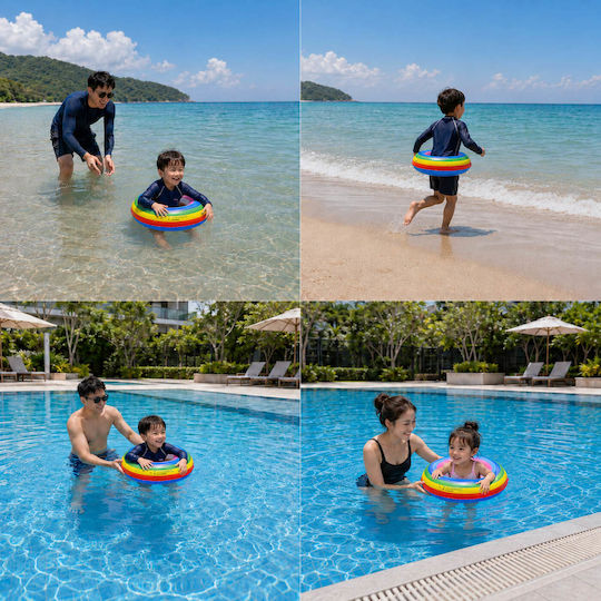 Rainbow Kids' Swim Ring with Diameter 60cm for 3 Years Old