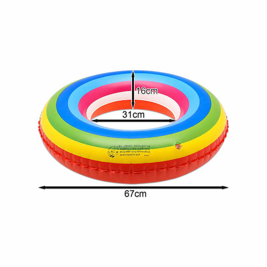 Rainbow Kids' Swim Ring with Diameter 67cm for 3 Years Old
