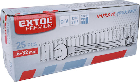 Set Extol Premium de Chei Poligonale Germane 6-32mm 25 Bucăți