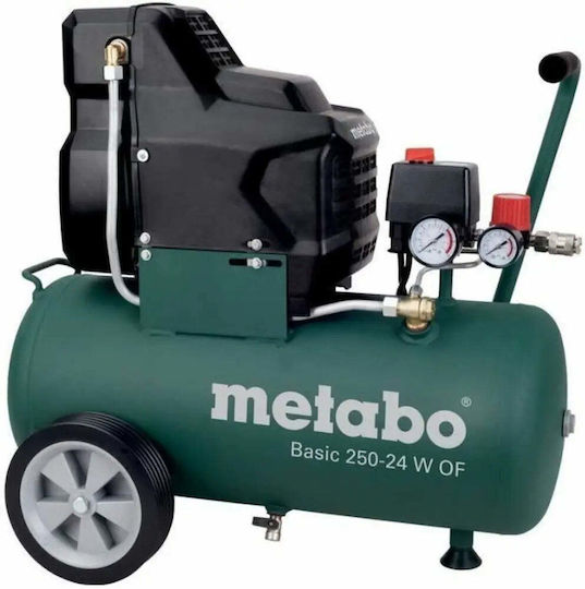 Metabo Basic 250-24 W OF Single-Phase Air Compressors with Airtank 24lt 601532000