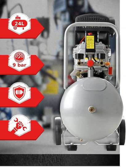 Tagred Cu o singură fază Compresor de aer 95dB cu Putere 3.4hp și Rezervor de aer 24lt