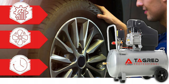 Tagred Cu o singură fază Compresor de aer 95dB cu Putere 3.4hp și Rezervor de aer 24lt