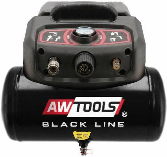 AWTools Compressor Еднофазен Въздушен компресор 97дБ с Мощност 1.5к.с и Резервоар 6лт