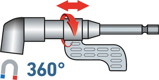Suport Unghiular Pentru Burghiu 105° 1/4" 140 Mm Magnetic