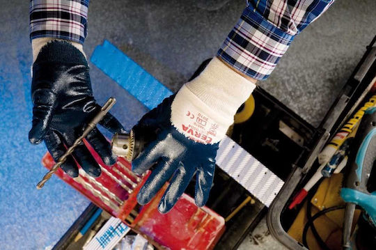 Cerva Arbeitshandschuhe Blau Nitril/Baumwolle 1Stück