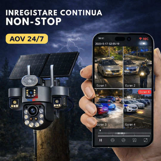 Taggo Taggo-Pro-X60 IP Cameră de Supraveghere 4G 4K Impermeabilă cu Baterie cu Comunicare Bidirecțională și Obiectiv de 1.6mm
