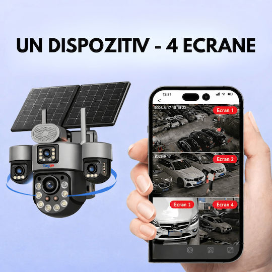 Taggo Taggo-Pro-X60 IP Cameră de Supraveghere 4G 4K Impermeabilă cu Baterie cu Comunicare Bidirecțională și Obiectiv de 1.6mm