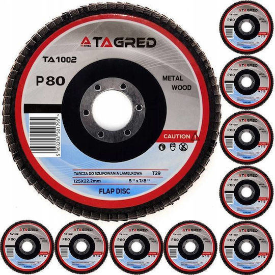 Ta1002 Circular Metal Grinding Disc 125mm/22.23mm P80 Tagred