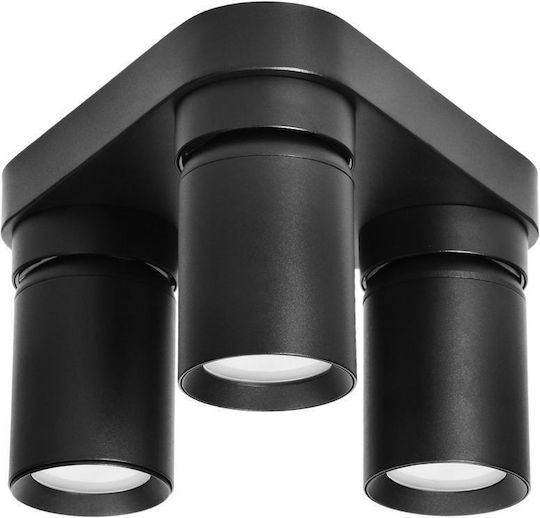 Orno Dreifach Spot mit Fassung GU10 in Schwarz Farbe