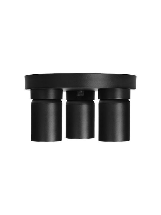 Orno Triplu Spot cu Soclu GU10 în Culoare Negru
