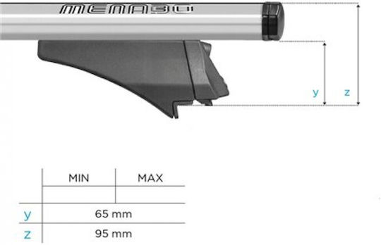 Menabo Car Roof Bars Aluminum Blade M Silver 118 Cm Ends Alfa High Gmc Acadia 5 Doors 2017 Flush Rails 2 Pieces 12920/mb Mp.12920/mb-5
