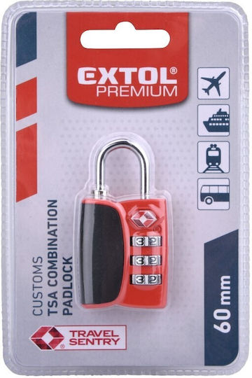 Extol Plastic Lăcăt Potcoavă Combinație cu Certificare TSA 32mm Red 1buc