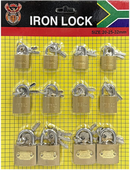 HOMie Vorhängeschlösser Set=12 Stück 20mm 25mm 32mm 20mm 25mm 32mm