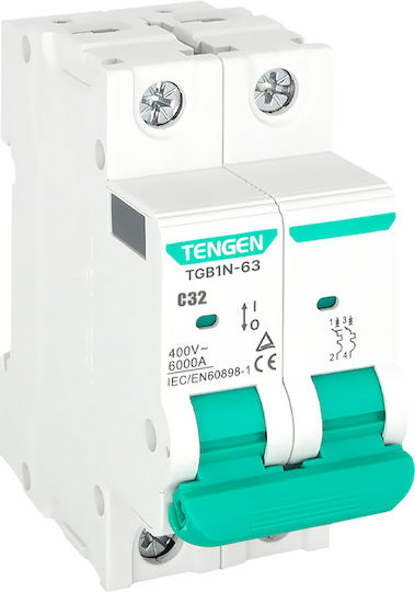 Tengen Automatic Circuit Breaker 32A Double-pole AC