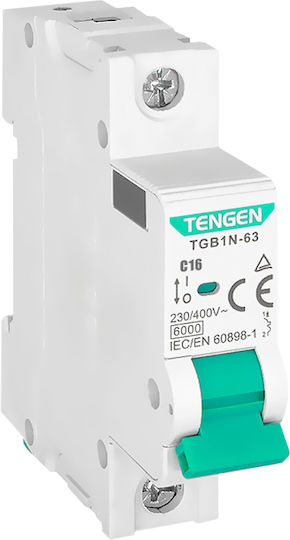 Tengen Automatic Circuit Breaker 16A Single-pole AC