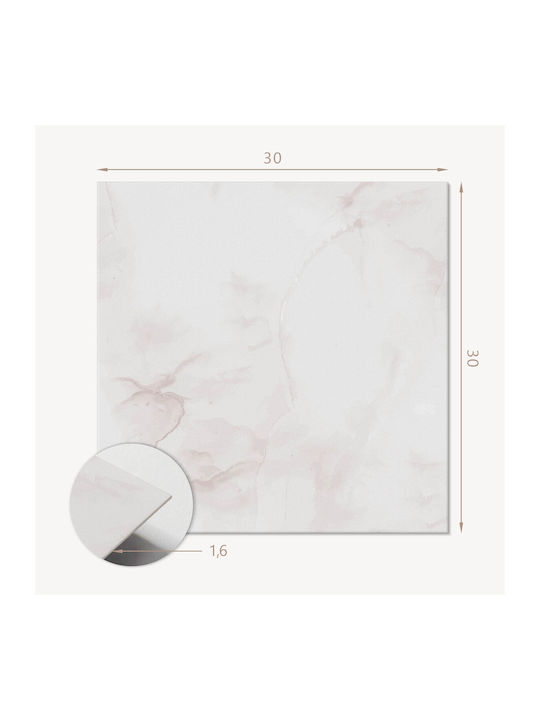 Vinyl Floor Sticker Thin Marble Design Print 9x30x30 Cm