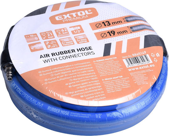 Air Schlauch Extol Premium 10 M Gummi 1/2" Schnellkupplung