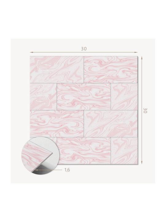 Vinyl Tile Stickers Ideal for Modern Interiors Marble Wave Design 9x30x30 pcs