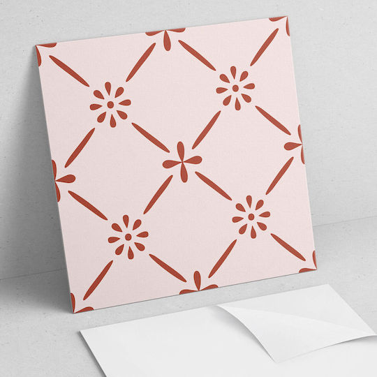 Set Wandsticker Vinyl Fliesen Druck Elegantes Blumenmuster 9x30x30 Stück