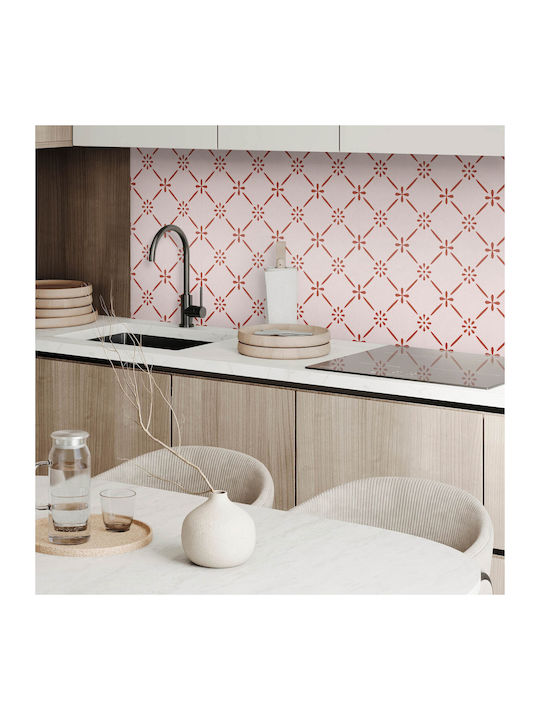 Set Wandsticker Vinyl Fliesen Druck Elegantes Blumenmuster 9x30x30 Stück