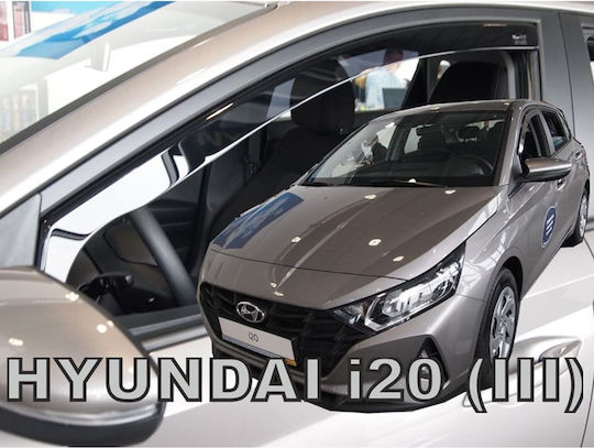 Heko Set of Windbreakers Front Car Dark Fime for Hyundai i20 5D 2020 2pcs