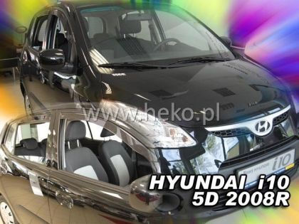 Heko Set of Windbreakers Front and Rear Car Dark Fime for Hyundai i10 4pcs