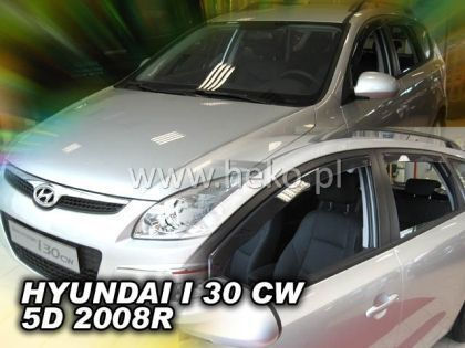 Heko Set of Windbreakers Front Car Dark Fime for Hyundai i30 2pcs