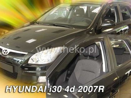 Heko Set of Windbreakers Front and Rear Car Dark Fime for Hyundai i30 4pcs
