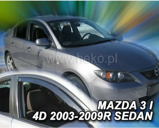 Heko Set of Windbreakers Front Car Dark Fime for Mazda 3 2pcs