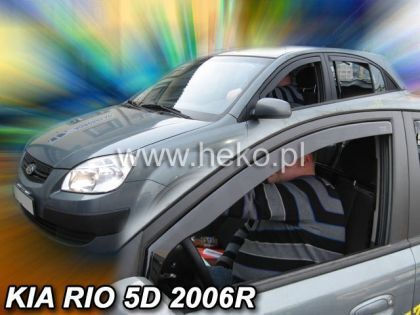 Heko Set of Windbreakers Front and Rear Car Dark Fime for Kia Rio 4pcs