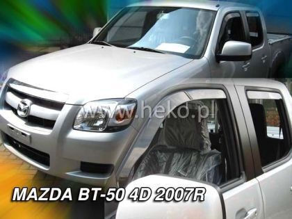 Heko Set of Windbreakers Front and Rear Car Dark Fime for Mazda BT-50 4pcs