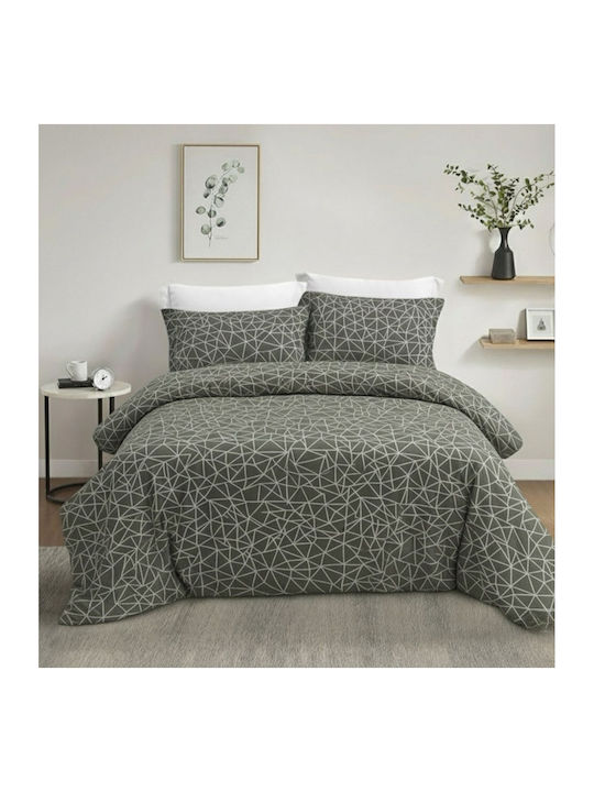 Olia Home Set Cearșafuri Single 170x260cm. Verde măsliniu 3buc