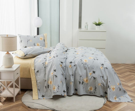 Liolios Home Σετ Υπέρδιπλο 4τμχ 245x270εκ. Γκρι