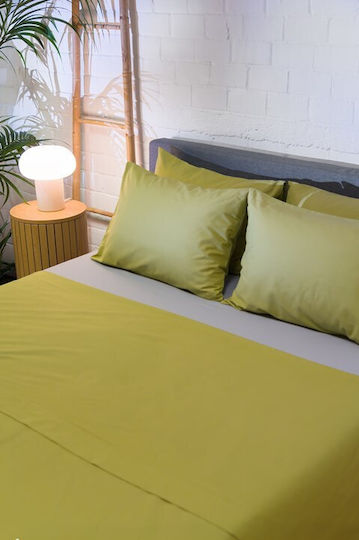 Naf Naf Hue Module Cearceafuri de Pat cu 2 Fețe de Pernă Pat Dublu cu Hugger din Cauciuc 170x260cm Willow-ghost Gri (3 Bucăți)
