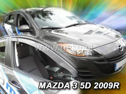 Heko Set of Windbreakers Front Car Dark Fime for Mazda 3 2pcs