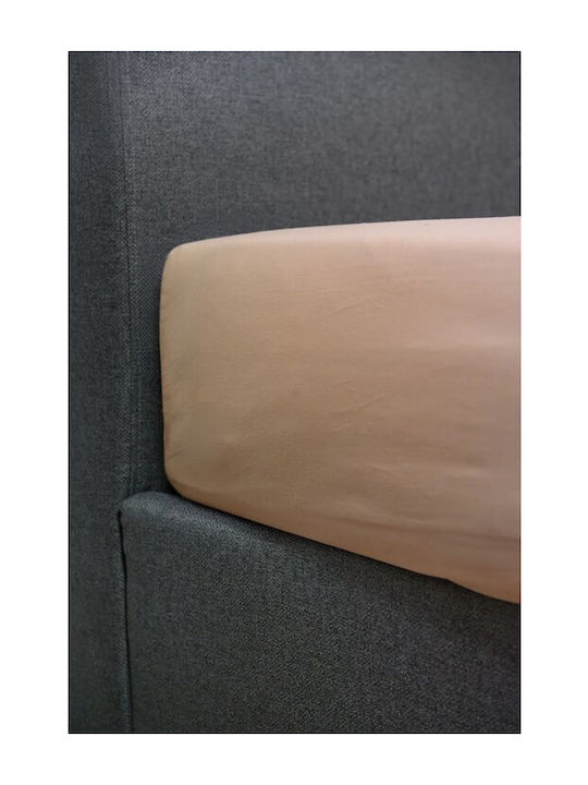 Naf Naf King Size Bed Sheet with Rubber Hugger 180x200cm Warm Taupe