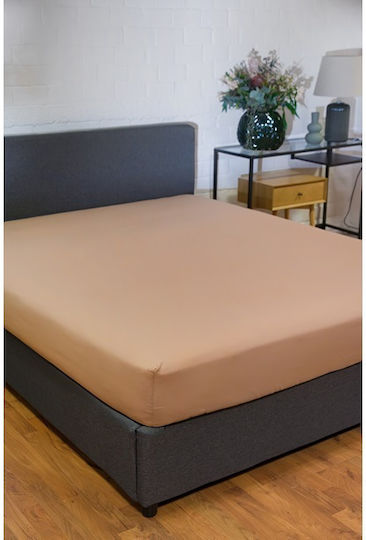 Naf Naf Super-Double 160x200cm Bed Sheet with Rubber Hugger Warm Taupe Naf Naf Super-Double 160x200cm Bed Sheet with Rubber Hugger Warm Taupe