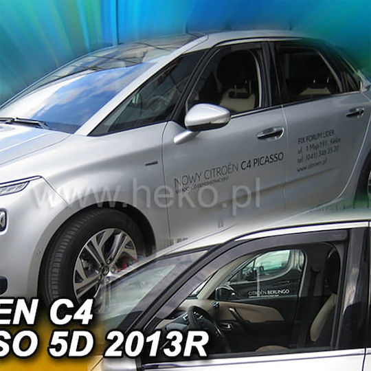 Heko Set of Windbreakers Front Car Dark Fime for Citroen C4 Picasso 2pcs