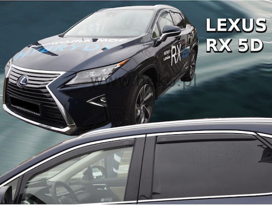 Heko Set of Windbreakers Front and Rear Car Dark Fime for Toyota Lexus 2016+ 4pcs