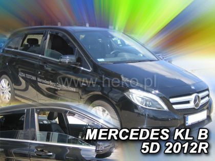 Heko Set of Windbreakers Front Car Dark Fime for Mercedes-Benz B Class 2pcs