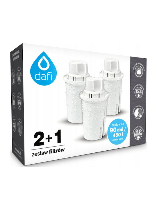 Dafi Water Filter Replacement for Pitcher made of Activated Carbon 3pcs