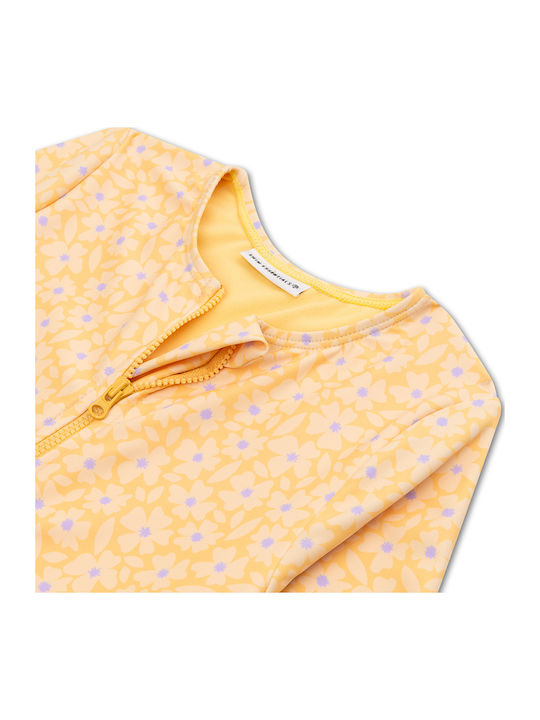 Swim Essentials Детски Бански Цял С Дълъг Ръкав Жълти Цветя