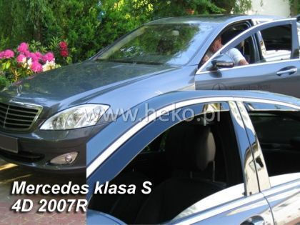 Heko Set of Windbreakers Front Car Dark Fime for Mercedes-Benz S 2pcs