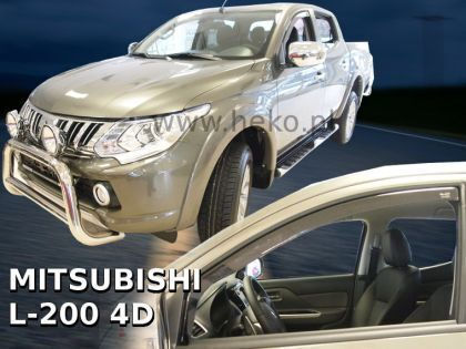 Heko Set of Windbreakers Front Car Dark Fime for Mitsubishi L200 2pcs
