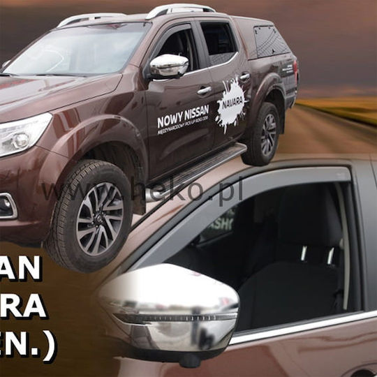 Heko Set of Windbreakers Front Car Dark Fime for Nissan Navara 2pcs