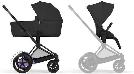 Cybex E-Priam Comfort Reversible 2 in 1 Baby Stroller Suitable for Newborn Sepia Black / Matt Black