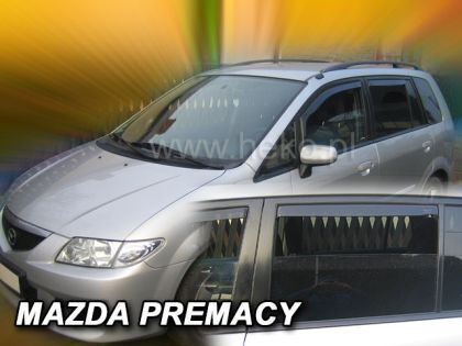 Heko Set of Windbreakers Front and Rear Car Dark Fime for Mazda Premacy 4pcs